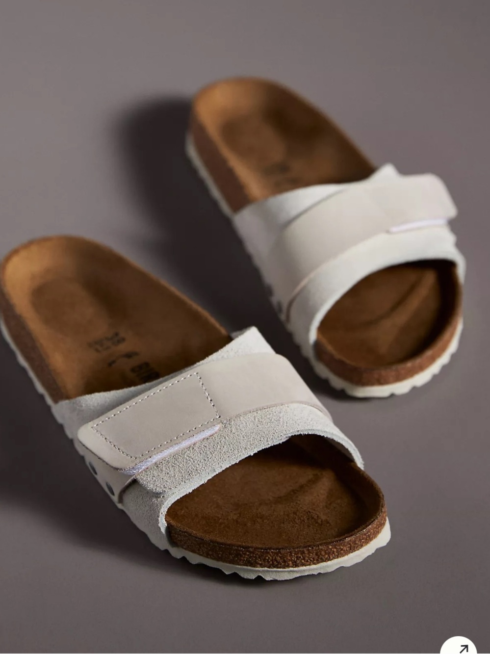New BIRKENSTOCK  Oita Suede Sandals Antique White Leather 9 Anthropologie